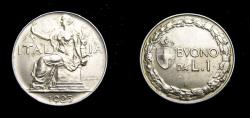 World Coins - Italy 1923 Lira Rare This Nice KM#62 Good EF+