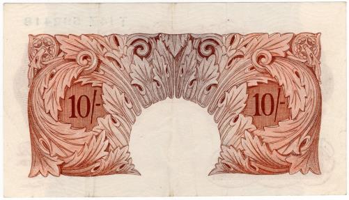 World Coins - England 1949-1955 10 Shillings P368b