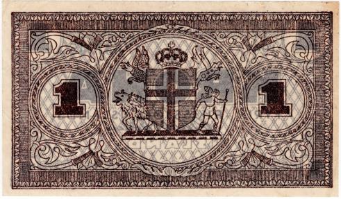 World Coins - Iceland 1941 1 Krona P22f Good/VF