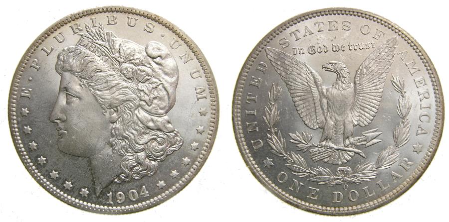 US Coins - United States Moragan Silver Dollar 1904-O Choice Cameo BU New Orleans Mints