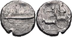 Ancient Coins - PHOENICIA, Sidon, Mazaios (Mazday), Satrap of Eber Nari, 353-333 B.C. AR Dishekel (27mm, 24.95 g, 12h). Dated RY 21 (333 BC) VF Ex Slocum – Elayi Plate Coin