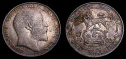 World Coins - Great Britain 1902 Silver Shilling S-3982 Toned EF