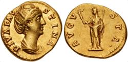 Ancient Coins - Diva Faustina Senior, Died AD 140/1, AV Aureus (18mm, 6.88 g, 6h), Rome mint, Struck under Antoninus Pius, circa AD 146-161 EF