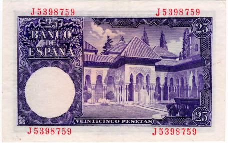 World Coins - Spain 1954 25 Pesetas P147 UNC