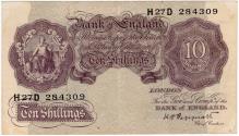 World Coins - England  1940-1949 10 Shillings P367a VF