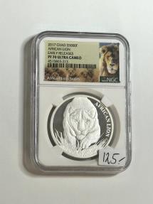 World Coins - 2017 Chad 5000 Francs 1 oz .999 Silver Coin PF 70 Ultra Cameo NGC Graded