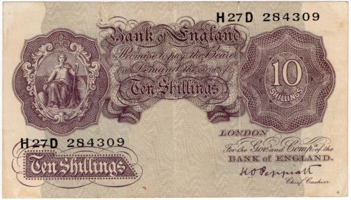 World Coins - England  1940-1949 10 Shillings P367a VF