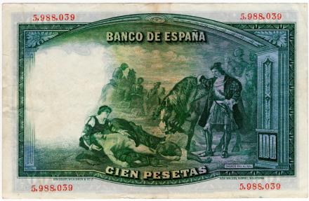 World Coins - Spain 1931 100 Pesetas P83 AUNC