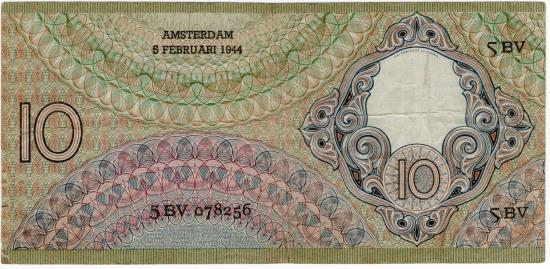World Coins - Netherlands 1944 10 Gulden P51 VP