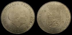 World Coins - 1973 Netherlands 10 Gulden .720 .5787 Oz. ASW KM #196 UNC