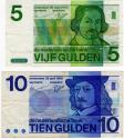 World Coins - Netherland Lot of two: 5 Gulden 1973 and 10 Gulden 1968 P90a; P91b VF/EF