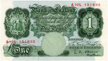 World Coins - England  1949-1955 1 Pound P369c UNC A10L 151835