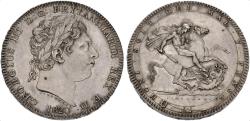 World Coins - Great Britain, George III. 1760-1820. AR Crown. Dated 1820 and LX. Toned AU+
