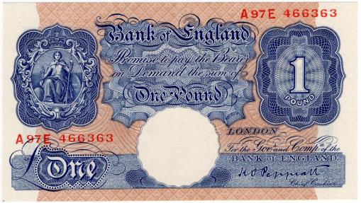 World Coins - England 1948 1 Pound P363c UNC