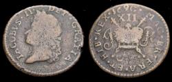 World Coins - Ireland 1690 James II Gunmoney Small Size Shilling Dublin or Limerick Mint June 1690 S-6582 Rare Fine+ 6310