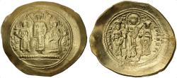 Ancient Coins - Romanus IV Diogenes, with Eudocia, Michael VII, Constantius, and Andronicus. 1068-1071. AV Histamenon Nomisma (27.5mm, 4.33 g, 6h). Constantinople mint. EF Ex CNG