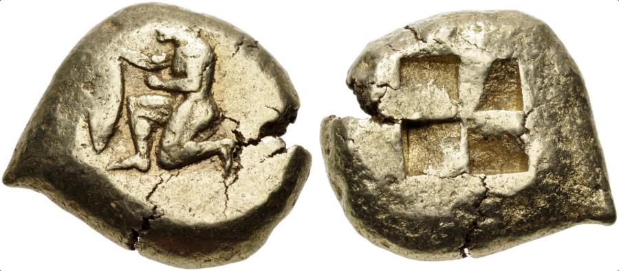 Ancient Coins - MYSIA, Kyzikos, Circa 550-450 B.C. EL Stater (20mm, 15.96 g) Good VF