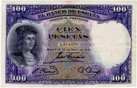 World Coins - Spain 1931 100 Pesetas P83 AUNC