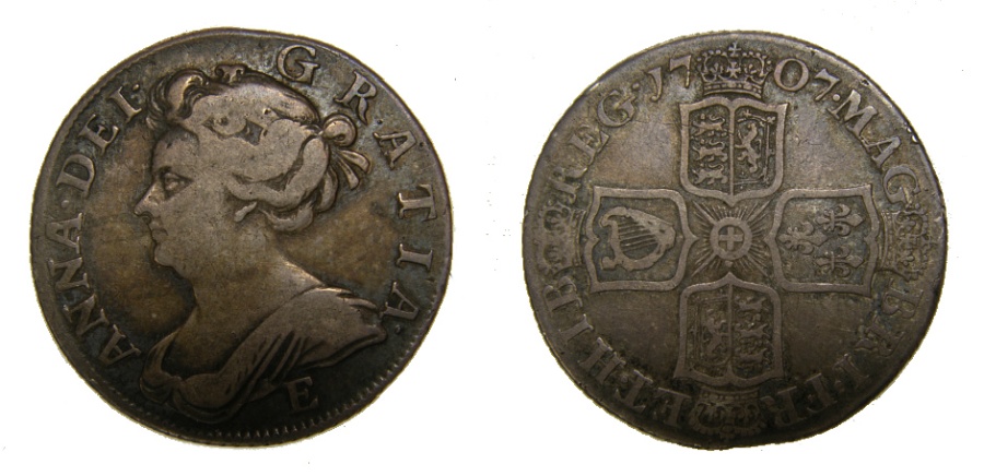 Jnj My Store >> Great Britain 1707-E Queen Anne Shilling Edinburgh Mint, Scarce, Good Fine Jnj My Store >> Great Britain 1707-E Queen Anne Shilling Edinburgh Mint, Scarce, Good Fine