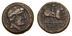 Ancient Coins - IBERIA, Titiakos, Circa 150-100 B.C. Æ Unit (23 mm, 9.50 gm., 1h) VF