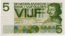 World Coins - Netherlands 1966 5 Gulden P90a EF