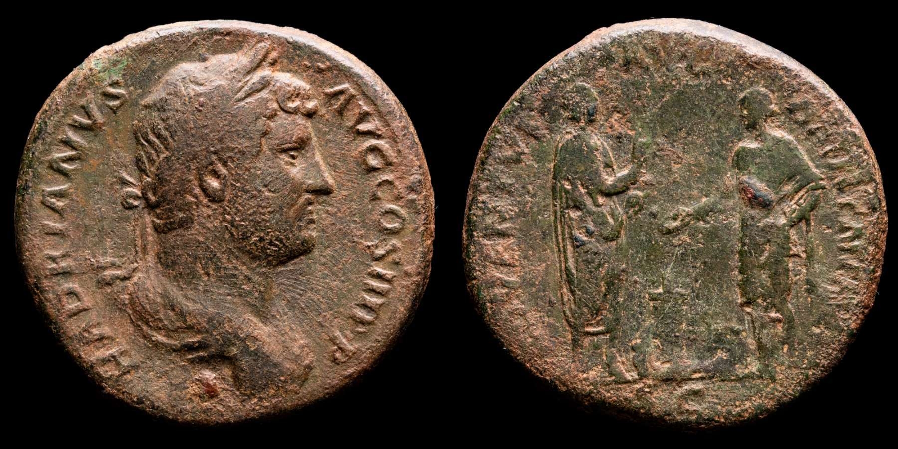 Hadrian 117-138 A.D. Æ Sestertius. Rome, AD 134-138. - ADVENTVI