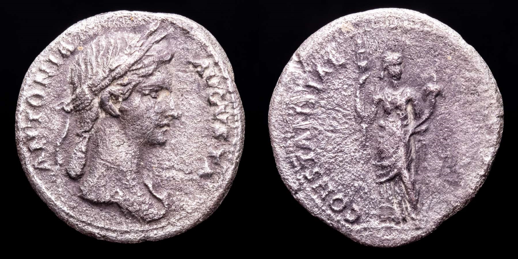 Antonia (37-41 A.D.). Silver Denarius. Rome. - CONSTANTIAE AVGVSTI Antonia  as Constantia.