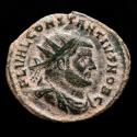 Ancient Coins - Scarce Constantius I as caesar (293-305 A.D.) 1/4 radiate follis (2,92 g. 20 mm.) from Carthage mint. 303 A.D. VOT /  X / FK. Wreath. RIC 35.