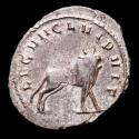 Ancient Coins - Gallienus in the sole reign (260-268 A.D.) Silver antoninianus from the legionary series, Mediolanum. - LEG VII CL VI P VI F, bull.