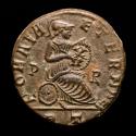 Ancient Coins - Constantine I, 307/310-337. - Bronze Follis, Rome, 318-319. - ROMAE AETERNAE / P - R / RT Roma seated right on shield set on ground.