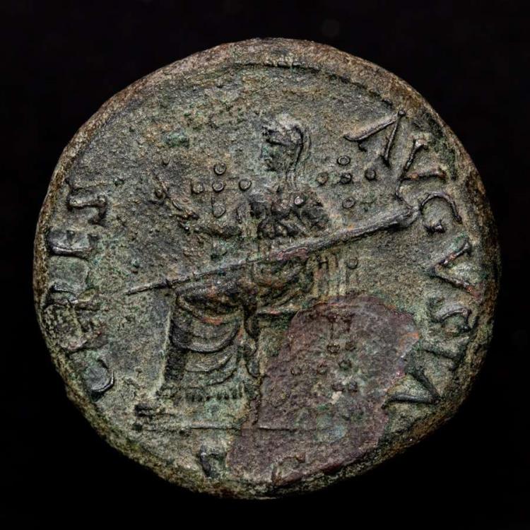 Claudius (41-54 AD). AE Dupondius. - CERES AVGVSTA, Ceres seated left ...