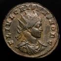 Ancient Coins - Crispus - AE radiate follis. 319 AD. Ticinum. VICTORIAE LAETAE PRINC PERP, two Victories holding shield.