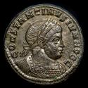 Ancient Coins - Constantine II, as Caesar, 316-337. Æ Follis. Rome - CAESARVM NOSTRORVM - VOT X // RT in three lines within decorated wreath.