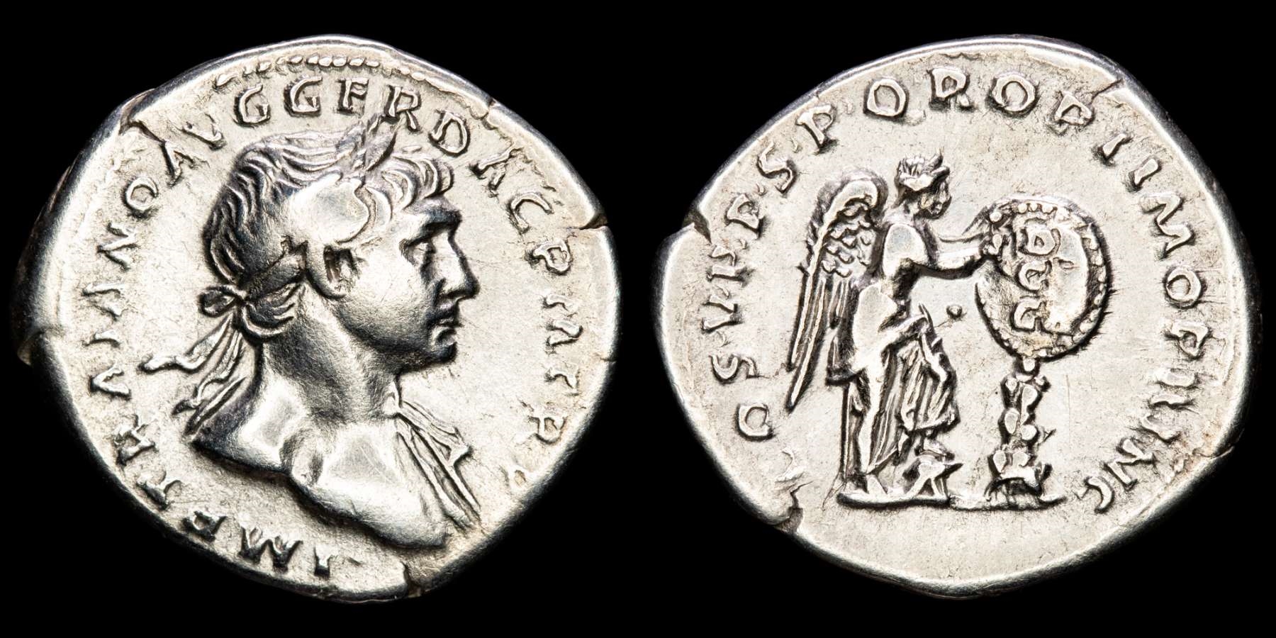 Trajan (98-117 AD.) Silver Denarius. Rome, AD 111. - COS