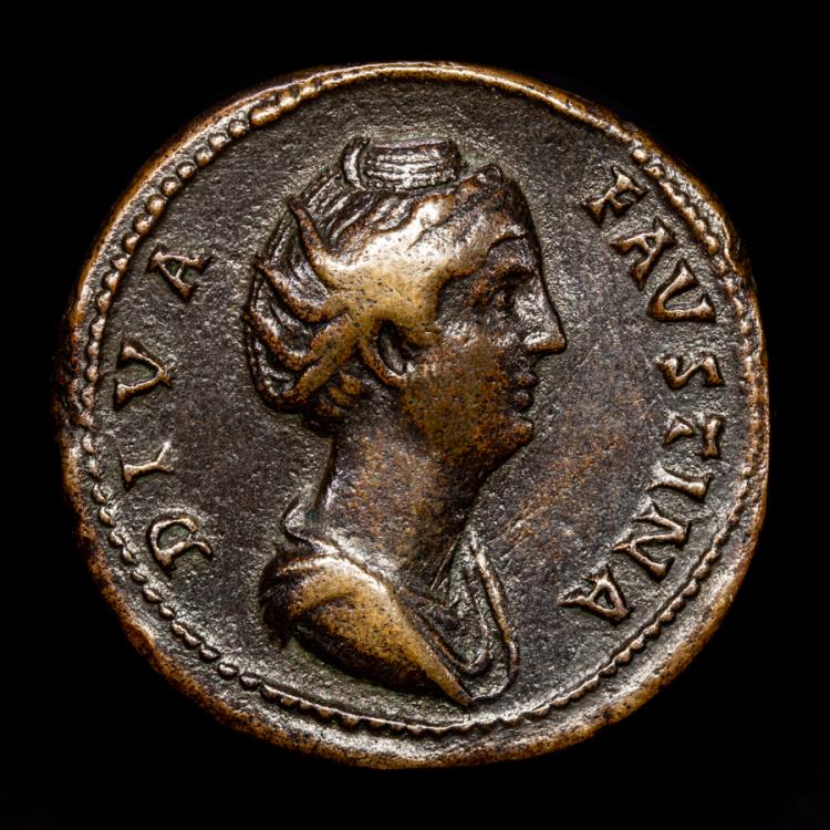 Roman Empire - Diva Faustina I (Died 140/1). Bronze sestertius. Minted ...