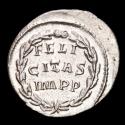 Ancient Coins - Philip I (244-249 A.D.) Silver Antoninianus. Rome. - FELICITAS IMPP in three lines within wreath.