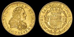 Ancient Coins - Spain - Felipe V (1700-1746) 8 escudos, gold. Minted in Mexico, 1736. Assayer M.F.