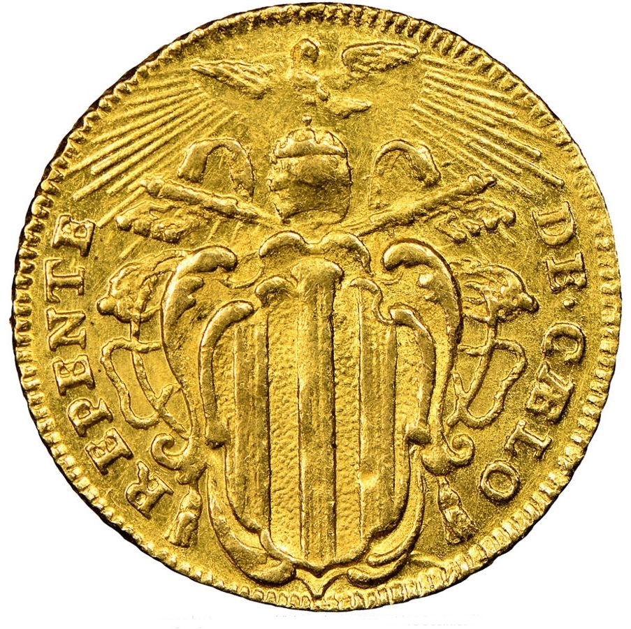 Papal States - Benedict XIV (1741). Gold Zecchino MS61 NGC, Rome