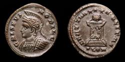 Ancient Coins - Crispus (Caesar, 316-326). Bronze Follis. Londinium 322 A.D.   BEAT TRANQILITAS, altar.