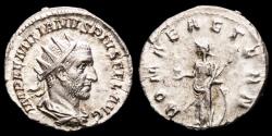 Ancient Coins - Roman Empire - Aemilian (253 A.D.). Silver Antoninianus (3,00 g. 21 mm.). Rome mint. ROMAE AETERN Roma standing left, holding sceptre and phoenix