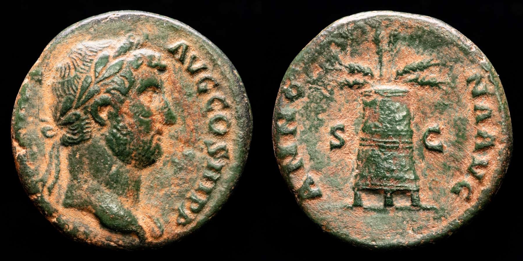 Hadrian (117-138 A.D.) Æ As, Rome 134-138. - ANNONA AVG Modius