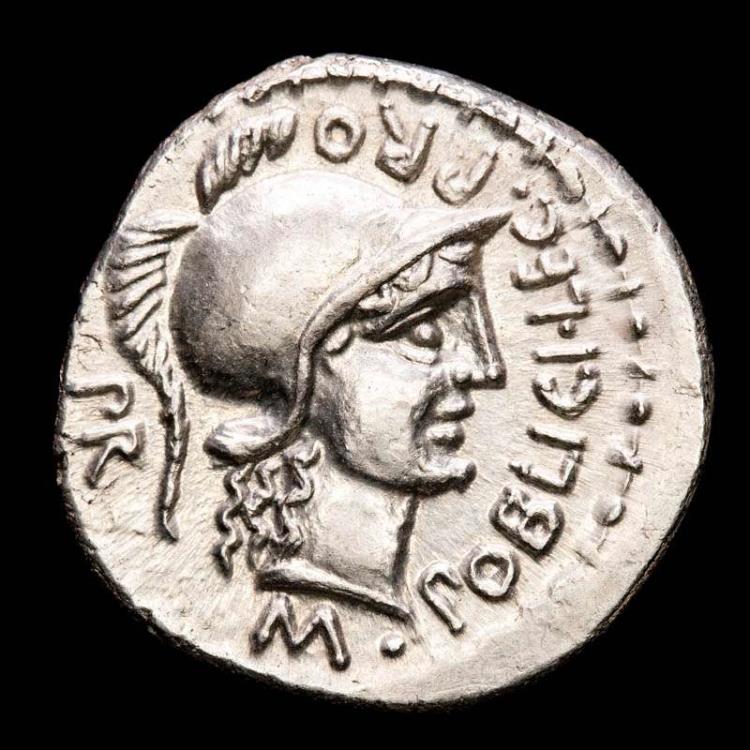 Cn. Pompeius Magnus.Silver denarius. Minted in Hispania in the war ...