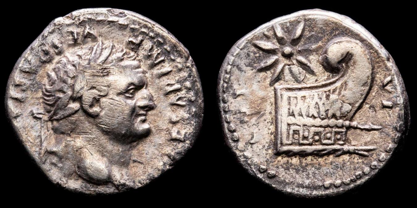 Roman Empire - Titus, as Caesar (AD 69-79). Silver denarius (2,83 g ...