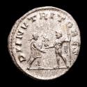 Ancient Coins - Saloninus, 255-259 AD. Silvered antoninianus. Antioch. - DII NVTRITORES, Jupiter presenting Victory to Saloninus.