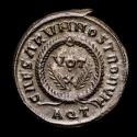Ancient Coins - Constantine II as caesar (317-337 A.D.) Silvered Bronze follis - Aquileia - CAESARVM NOSTRORVM - VOT X in laurel wreath; two palms.