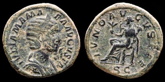 Julia Mamaea (Augusta, AD 222-235) bronze sestertius Rome. IVNO ...