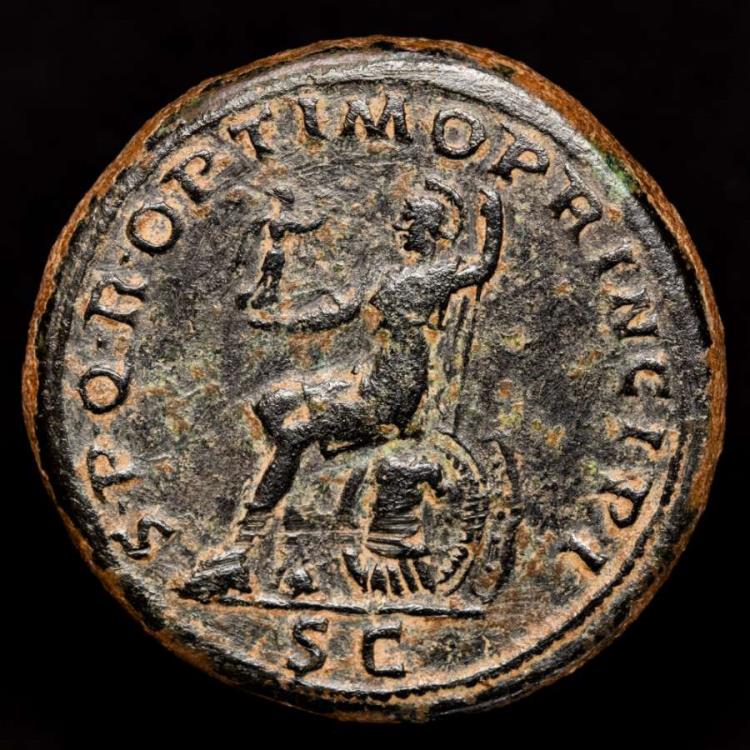 Trajan (AD 98117) Bronze Sestertius, Rome AD 108110. S P Q R OPTIMO