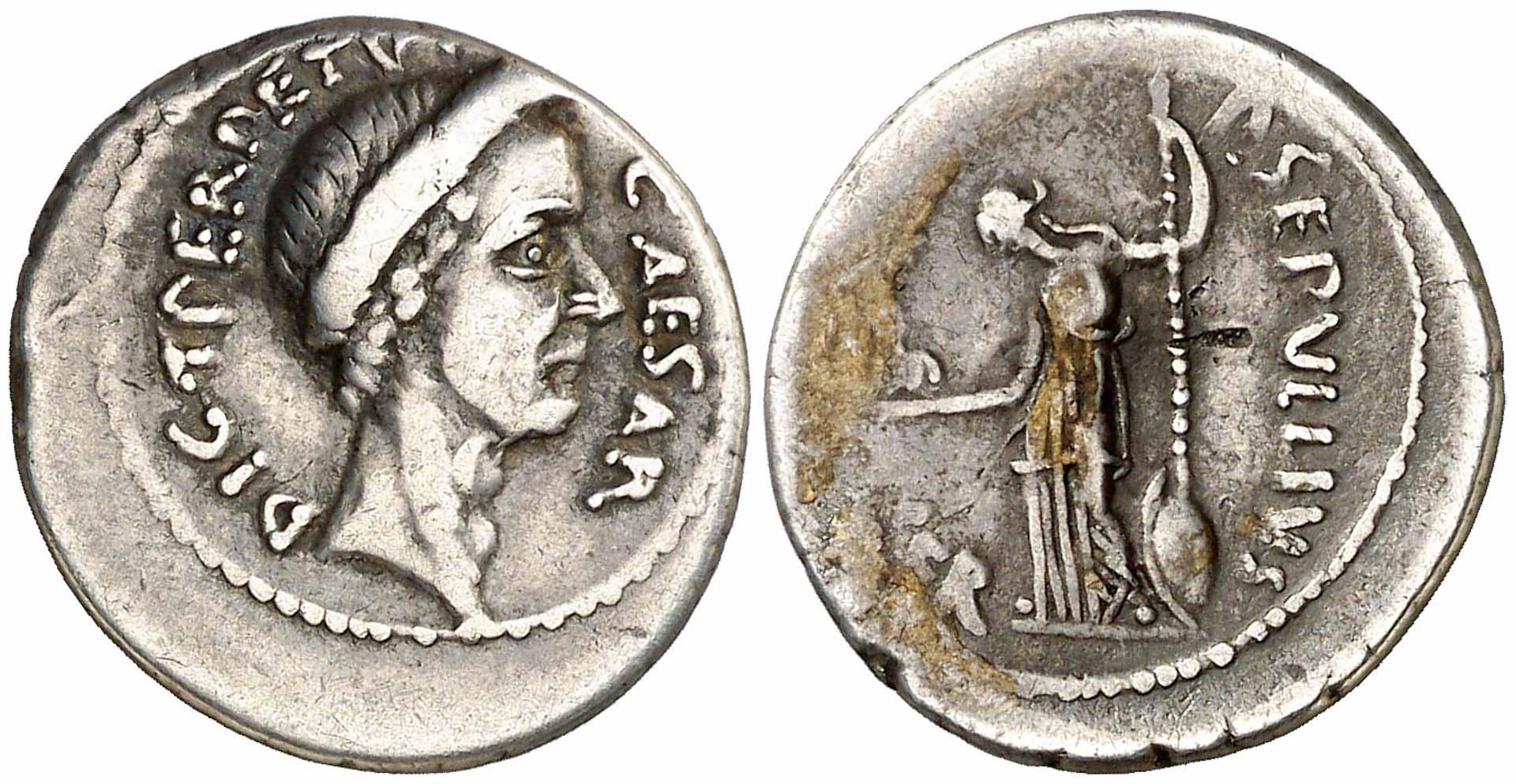 Julius Caesar. Ar Denarius - 44 B.C. - CAESAR·DICT PERPETVO