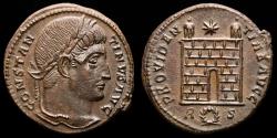 Ancient Coins - Constantine I (310-337 A.D.) Æ Bronze Follis. Rome, AD 326-328. - PROVIDEN-TIAE AVGG, camp-gate.