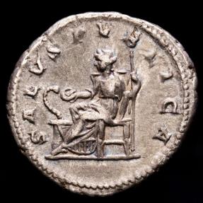Macrinus (217 - 218 A.D.) Silver antoninianus, Rome. - SALVS PVBLICA ...